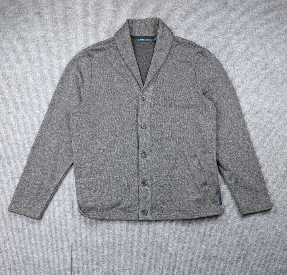 Perry Ellis Cardigan Men Large Shawl Collar Fisherman Old Money Timeless Capsule